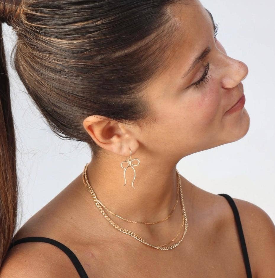 Coquette Bow Earrings in 14k Gold Fill or Sterling Silver