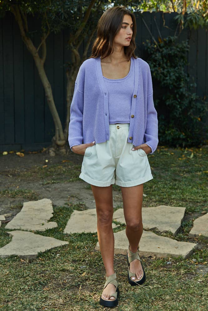 Knit Sweater V-Neck Long Sleeve Button Down Cardigan
