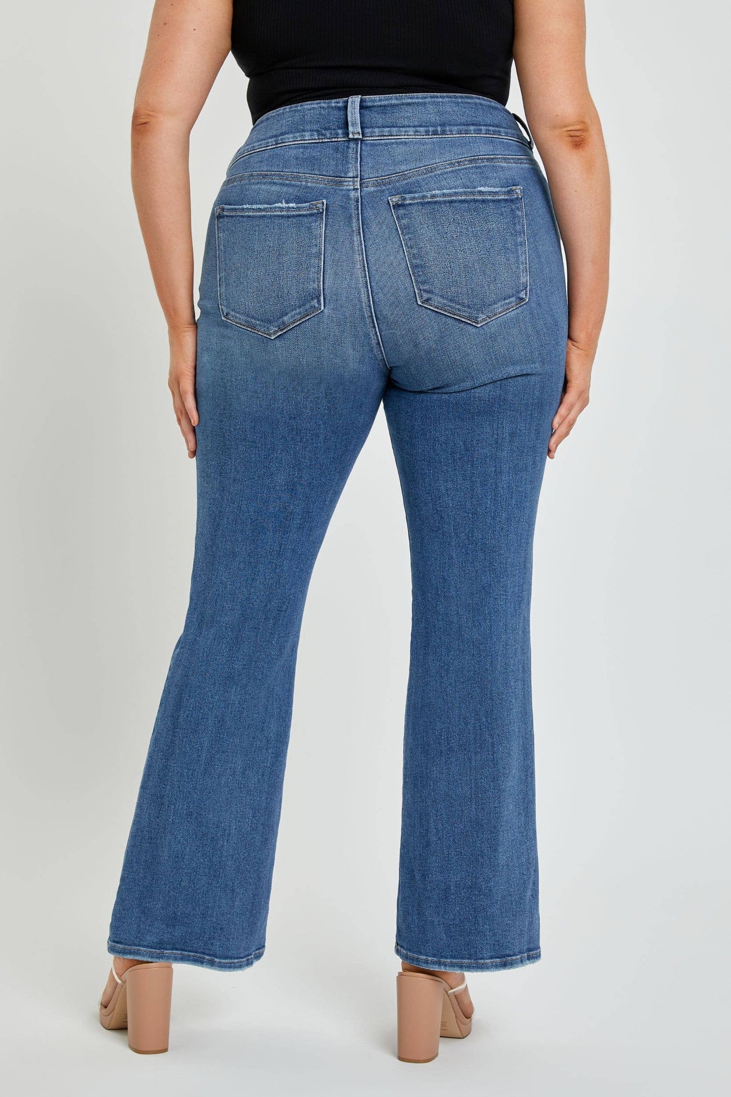 WV38752MDP Plus Mid Rise Flare with Elasticated WB & Mesh Li