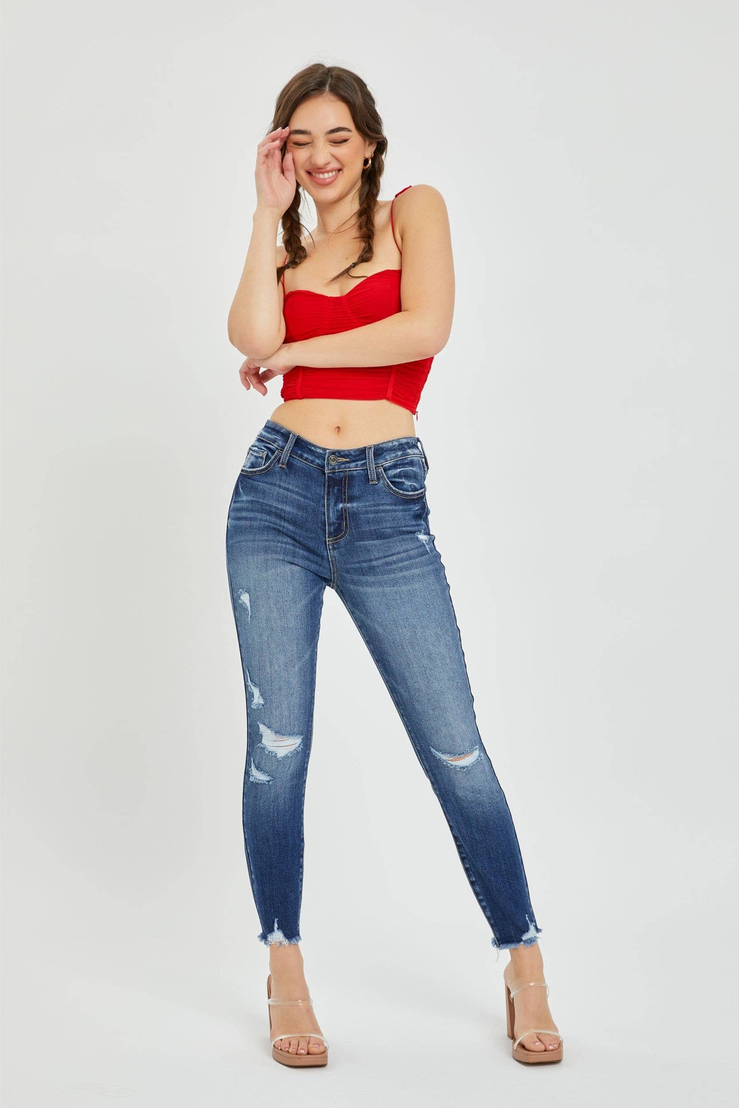 Mid Rise Crop Skinny