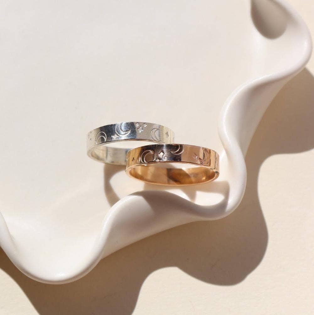 Starry Night Ring | Handstamped Ring