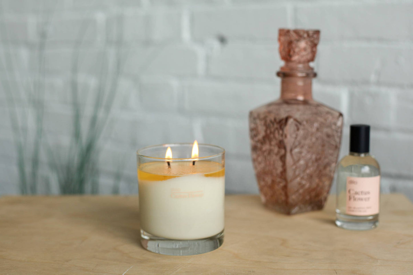 Cactus flower candle