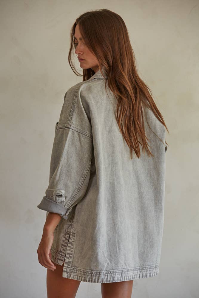 Woven 100% Cotton Washed Denim Jacket