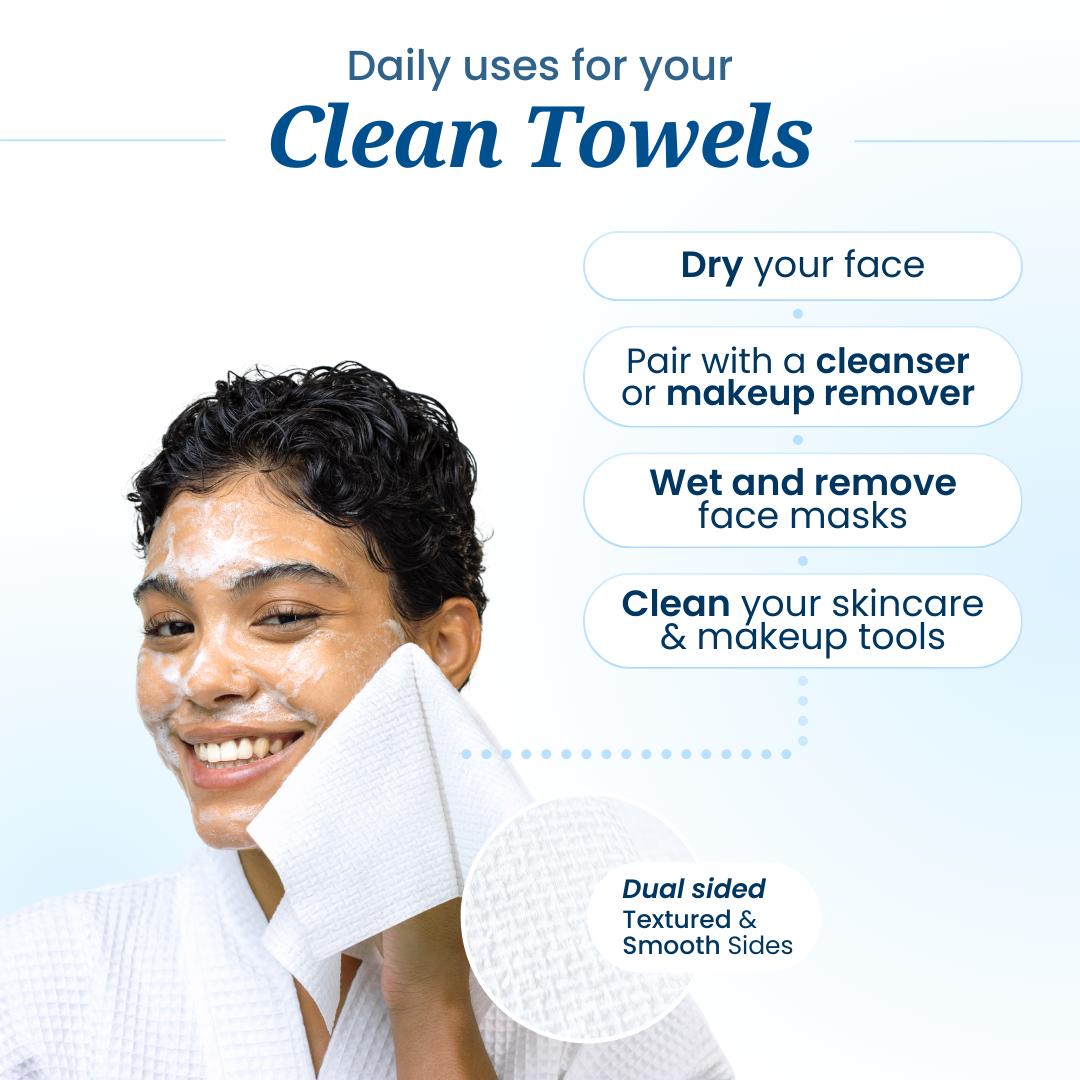 Clean Towels XL, Disposable Face Towels, 50 Count