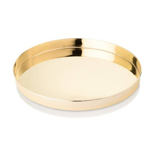 Belmont™ Polished Gold-Plated Round Serving Tray