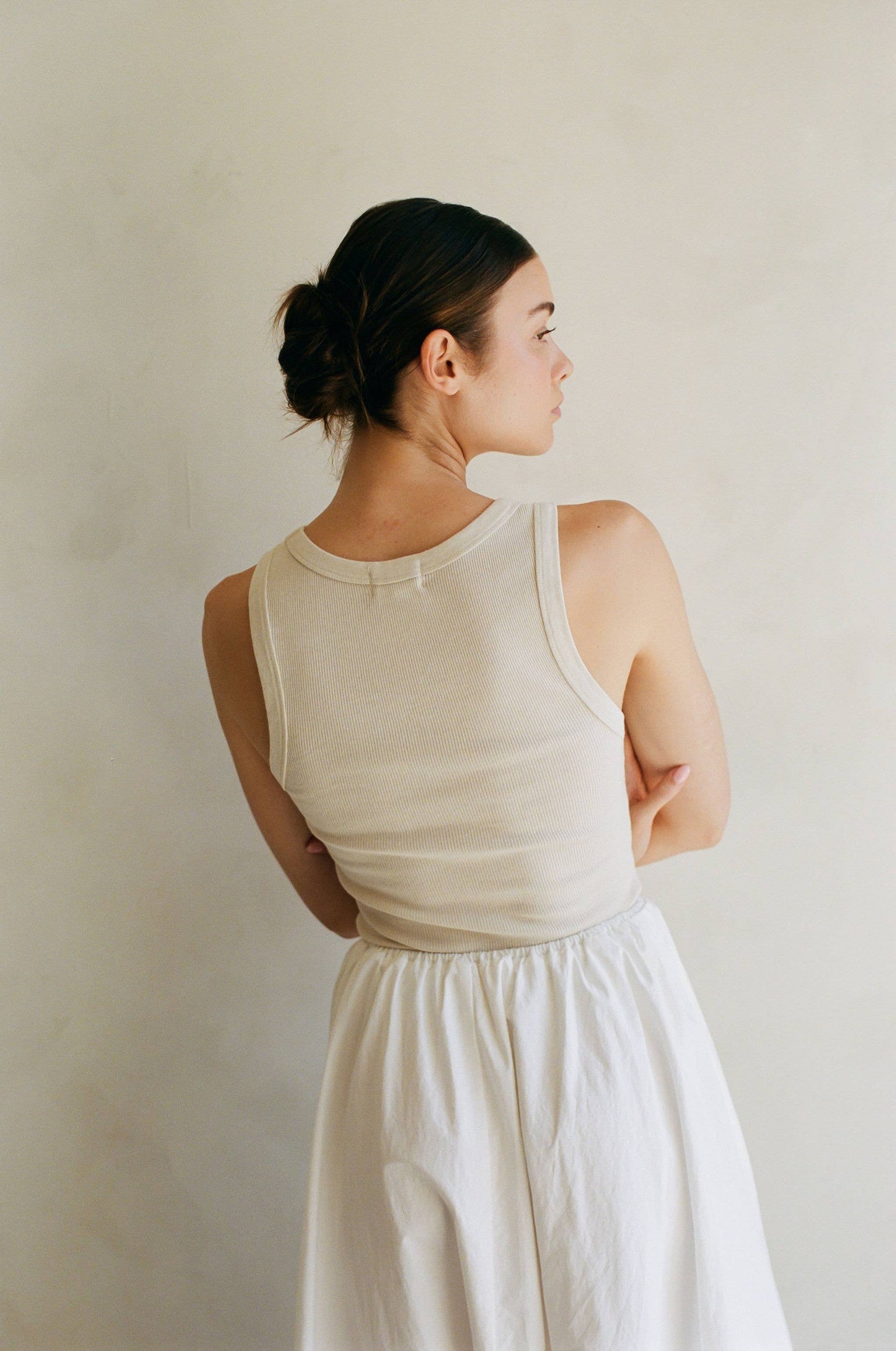 PK1011 | Knit 100% Organic Cotton Ribbed Round Neck Tank Top