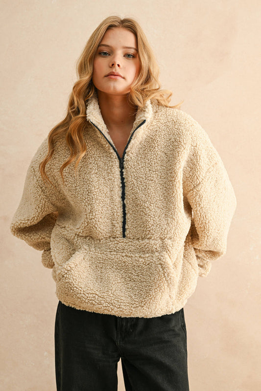 CIAO Half Zip Sherpa Pullover