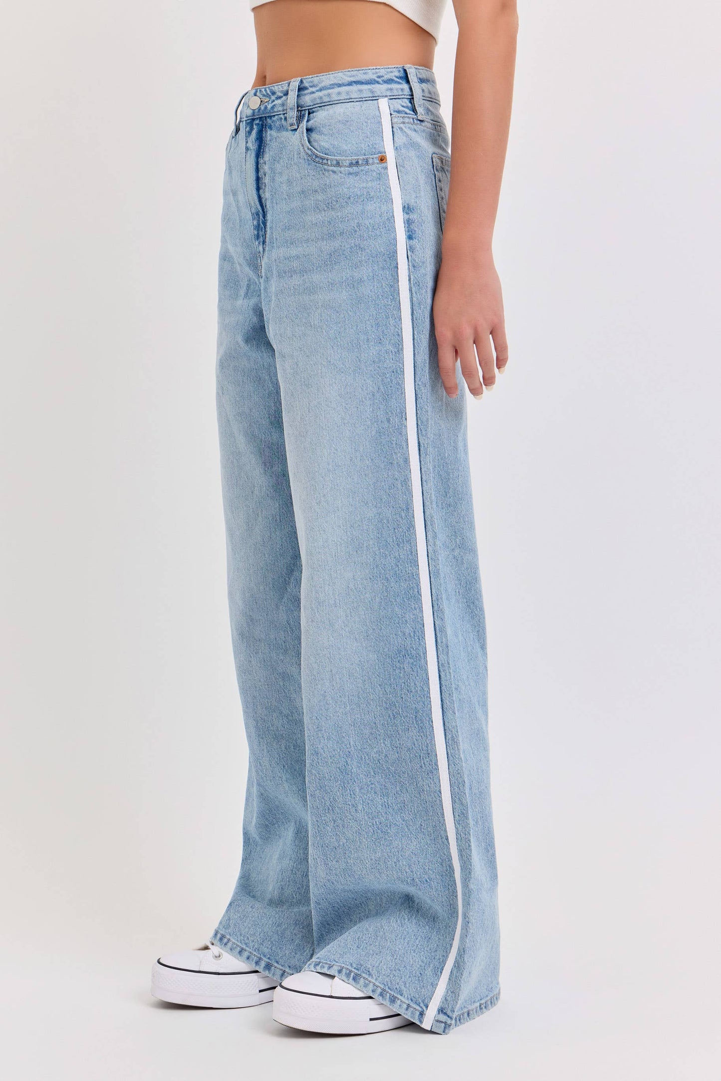 High Rise Wide Leg with Side Stripes