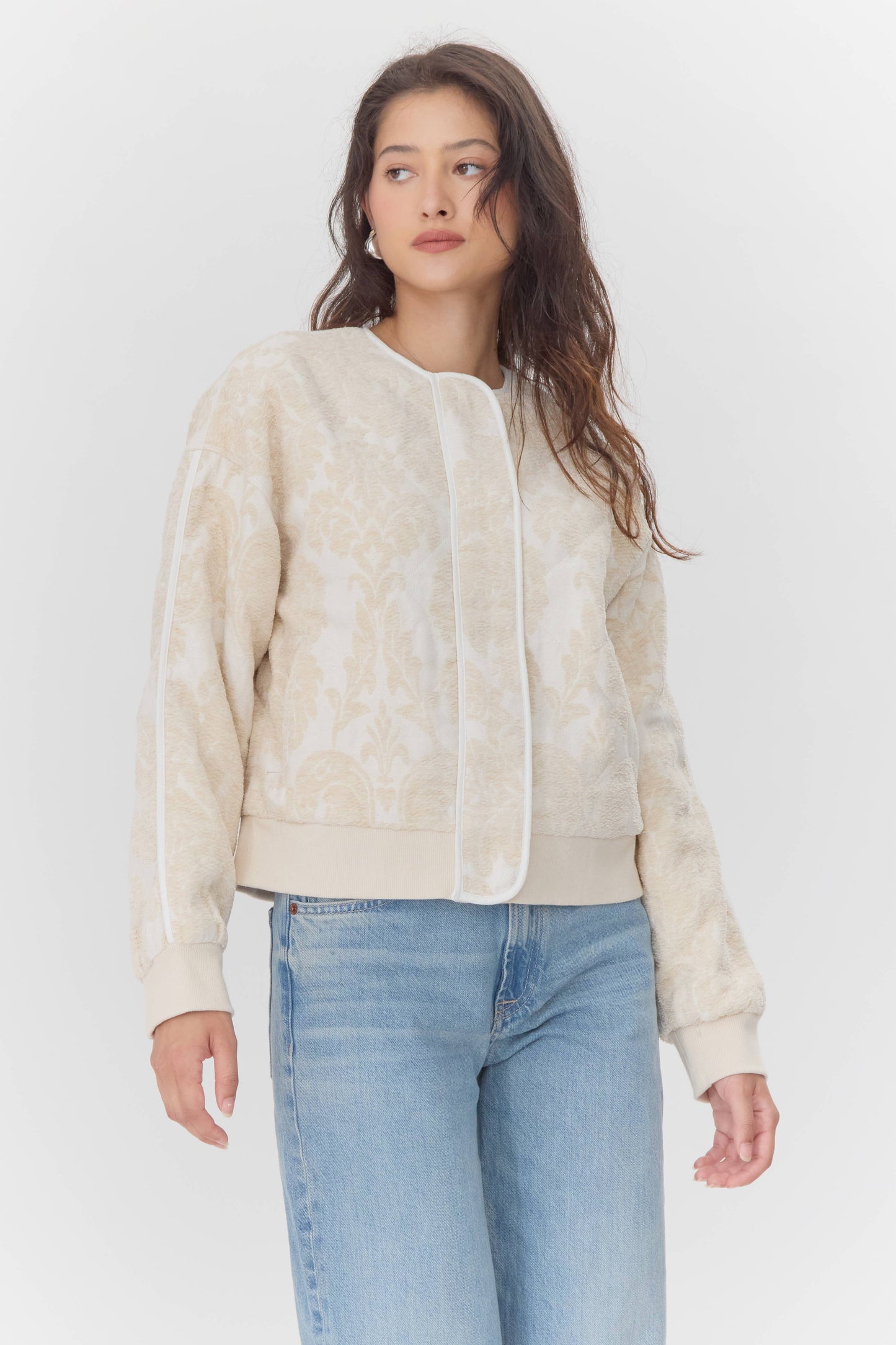 Micah Embroidered Quilted Bomber Jacket