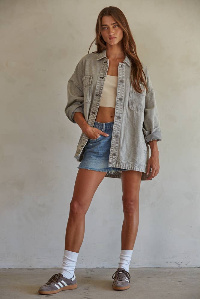 Woven 100% Cotton Washed Denim Jacket