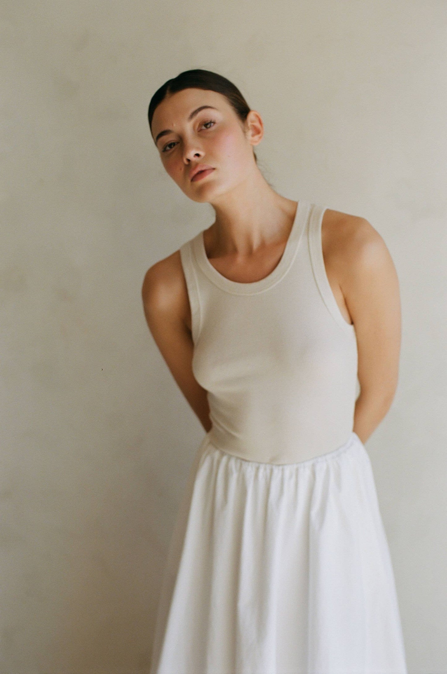 PK1011 | Knit 100% Organic Cotton Ribbed Round Neck Tank Top