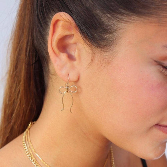 Coquette Bow Earrings in 14k Gold Fill or Sterling Silver 
