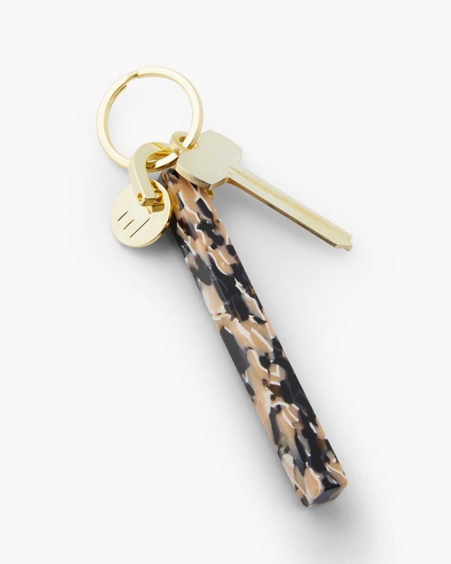 Bar Keychain in Abalone - Gold