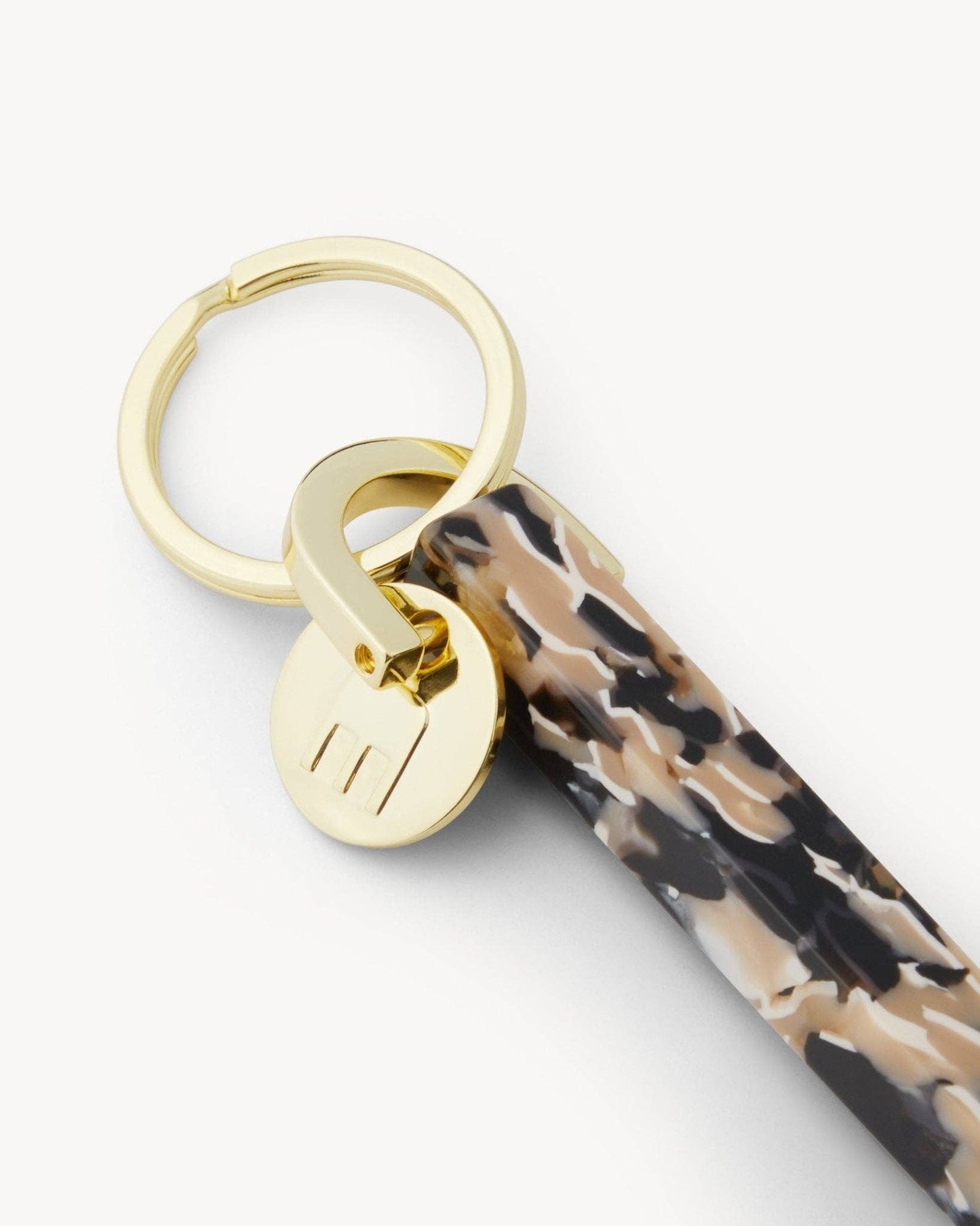 Bar Keychain in Abalone - Gold