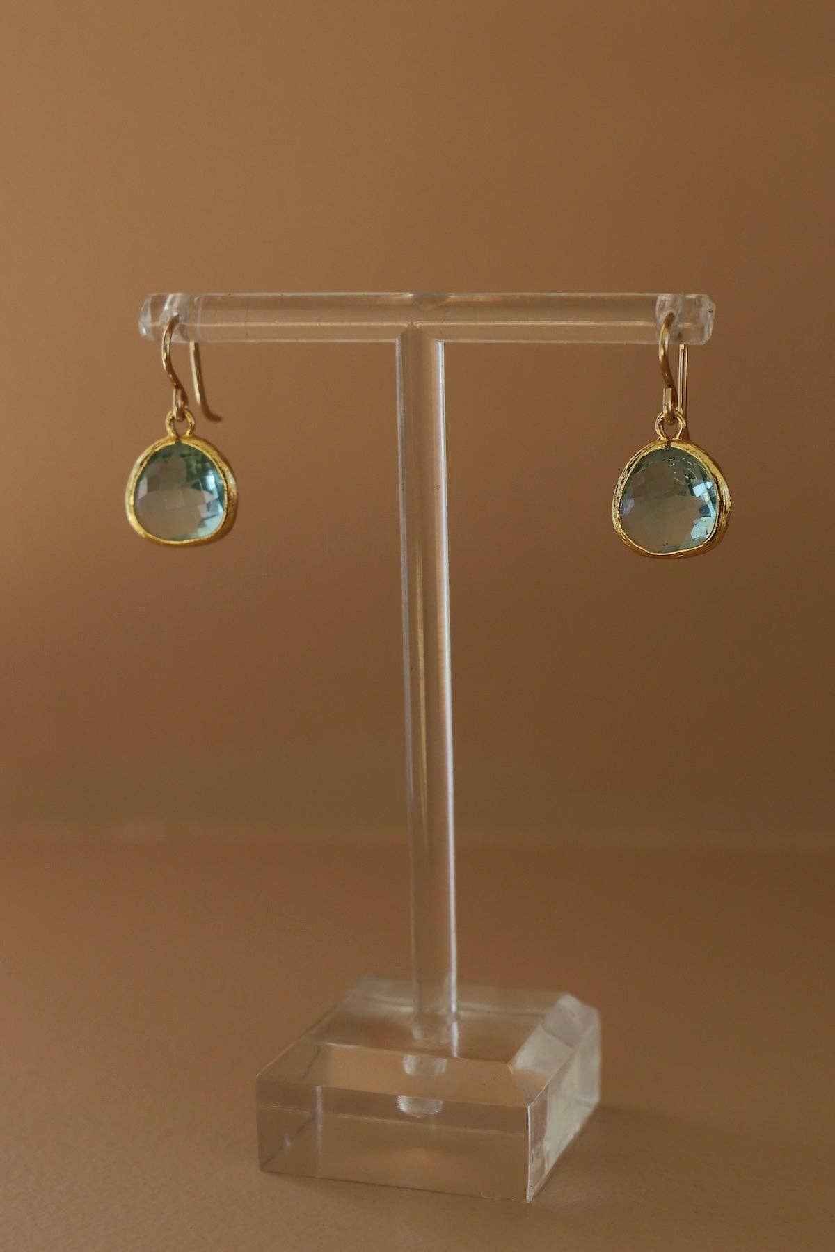 Aquamarine bezel earrings