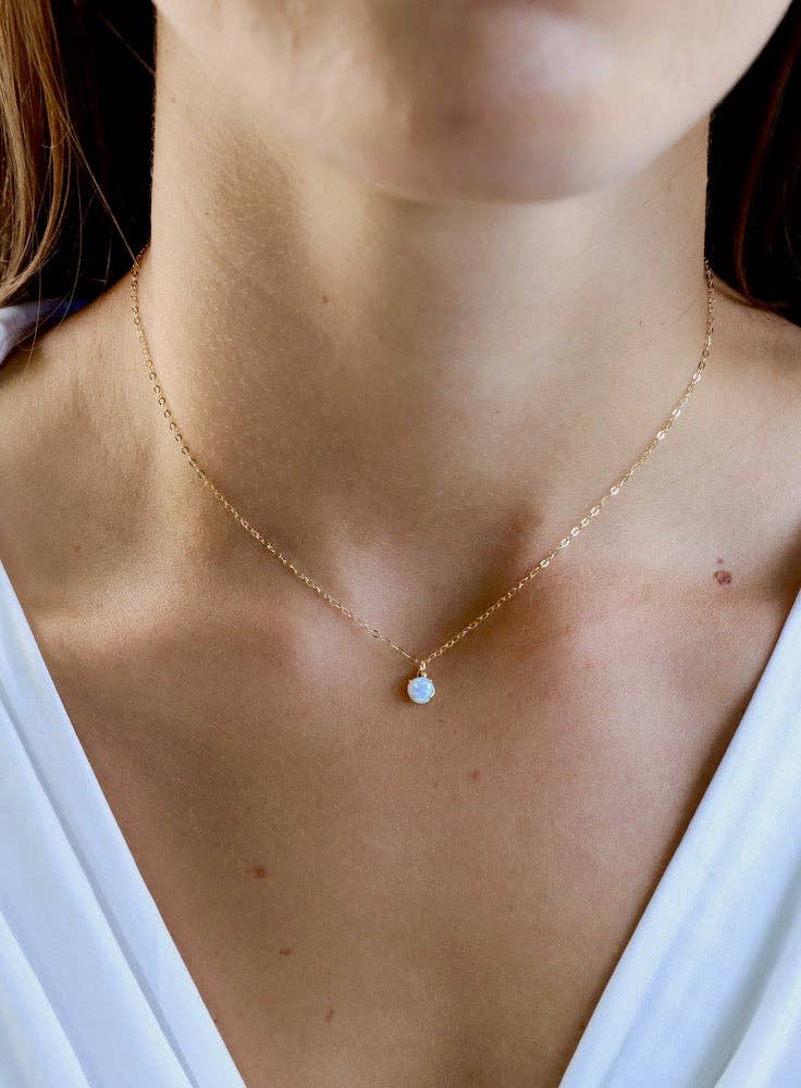 Opal drop necklace