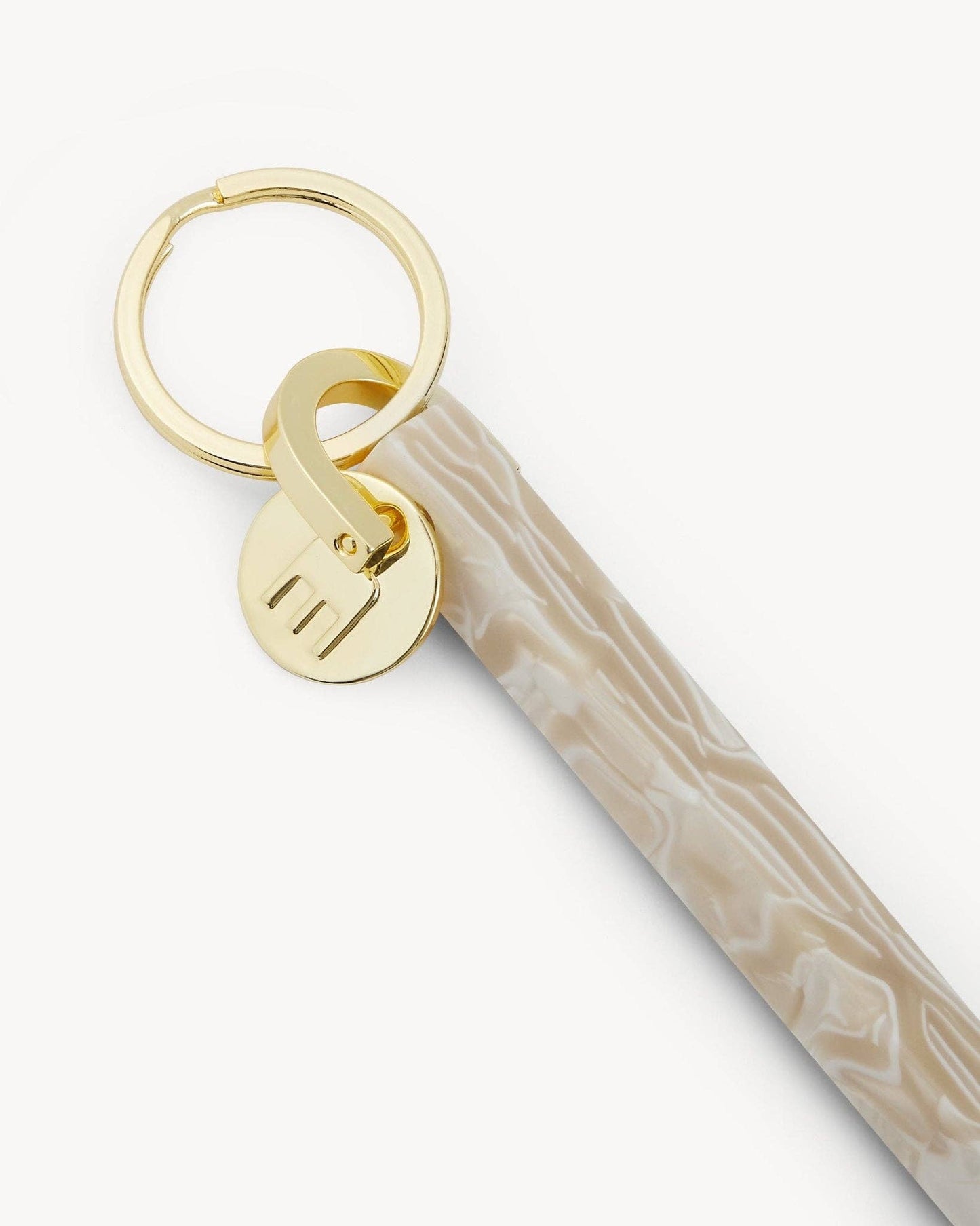 Bar Keychain in Ivory - Gold