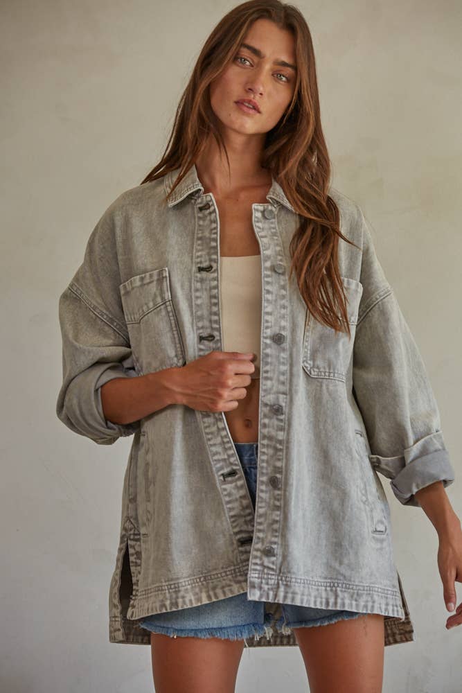 Woven 100% Cotton Washed Denim Jacket
