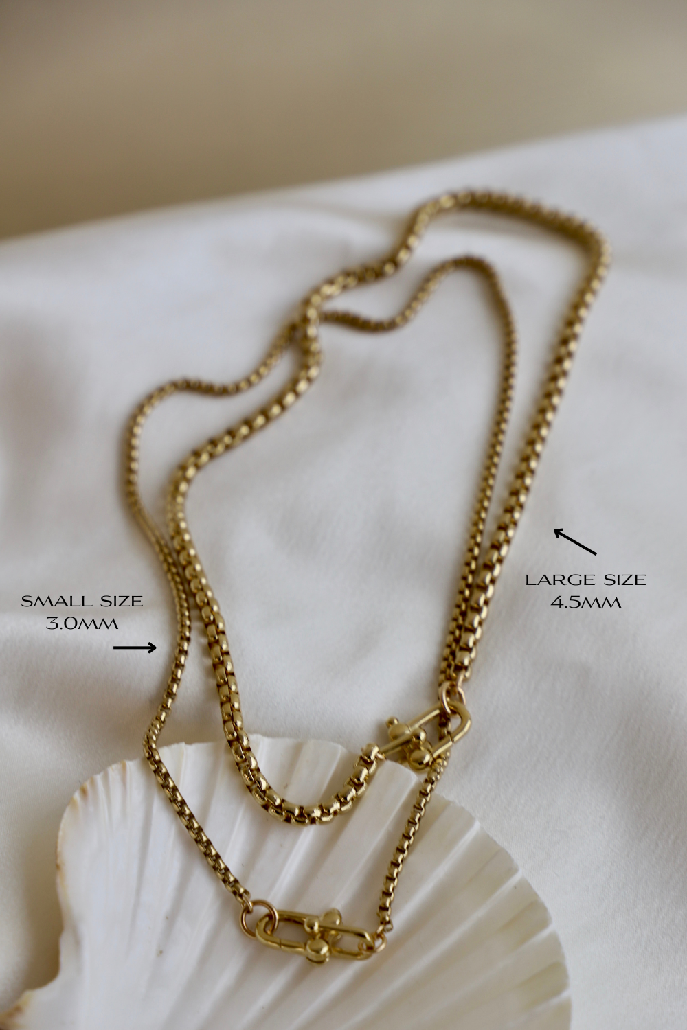 nova round box chain necklace