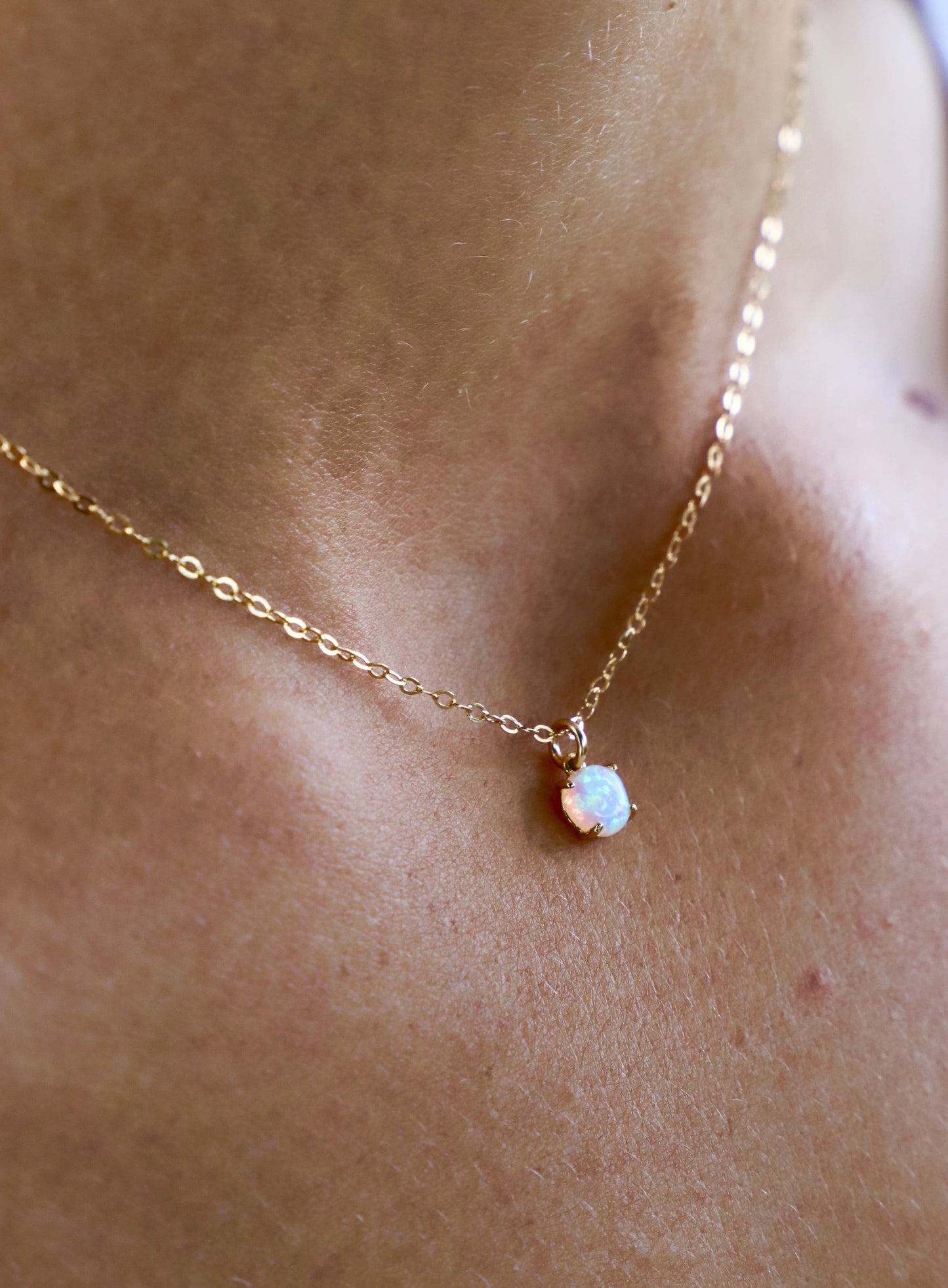 Opal drop necklace