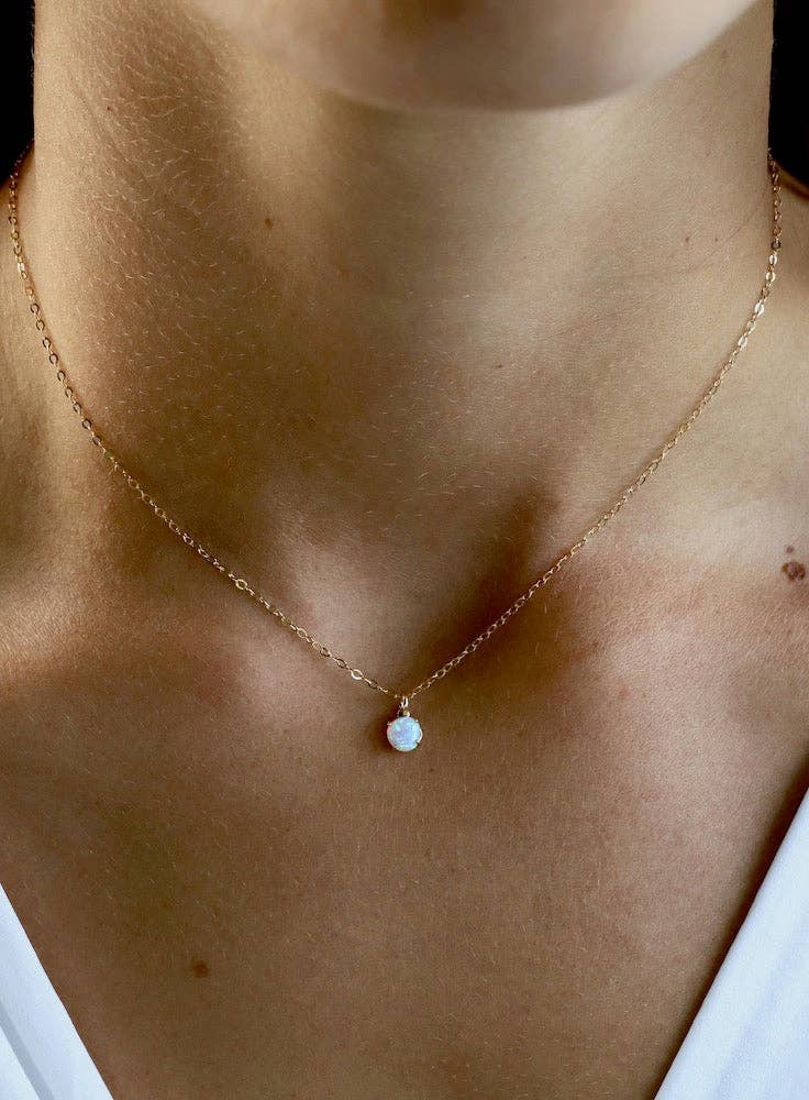Opal drop necklace