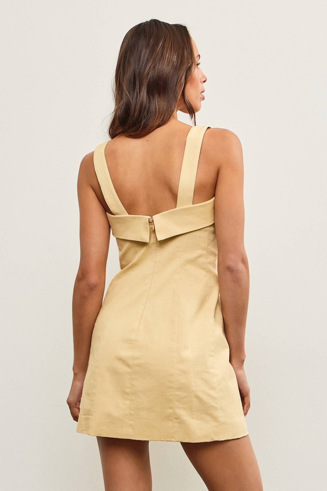 Linen Dress with Buckle Accent Straps
