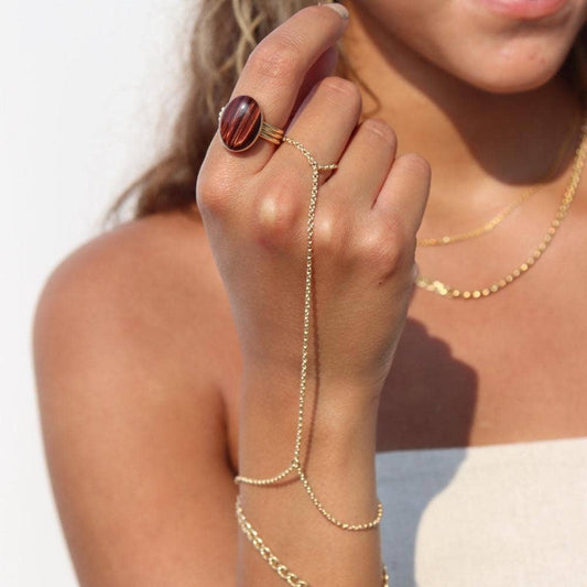 Gemini Hand Chain in 14k Gold Fill 