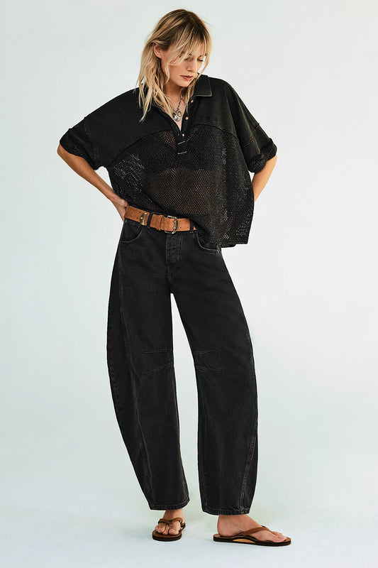 We The Free Good Luck Mid-Rise Barrel Jeans | Free people