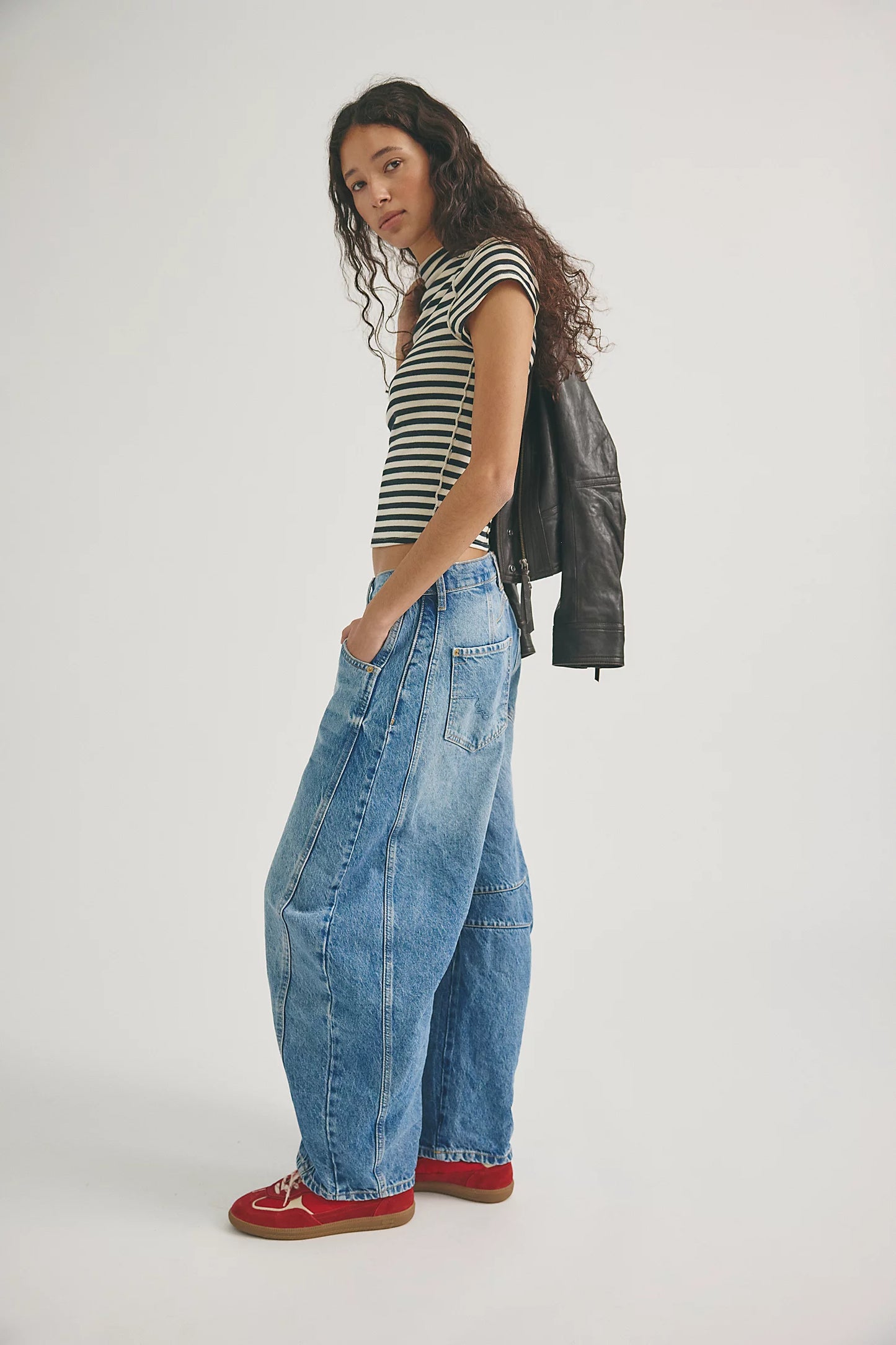 We The Free Good Luck Mid-Rise Barrel Jeans - Free people
