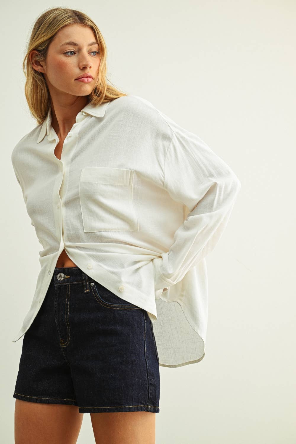 White button up long sleeve