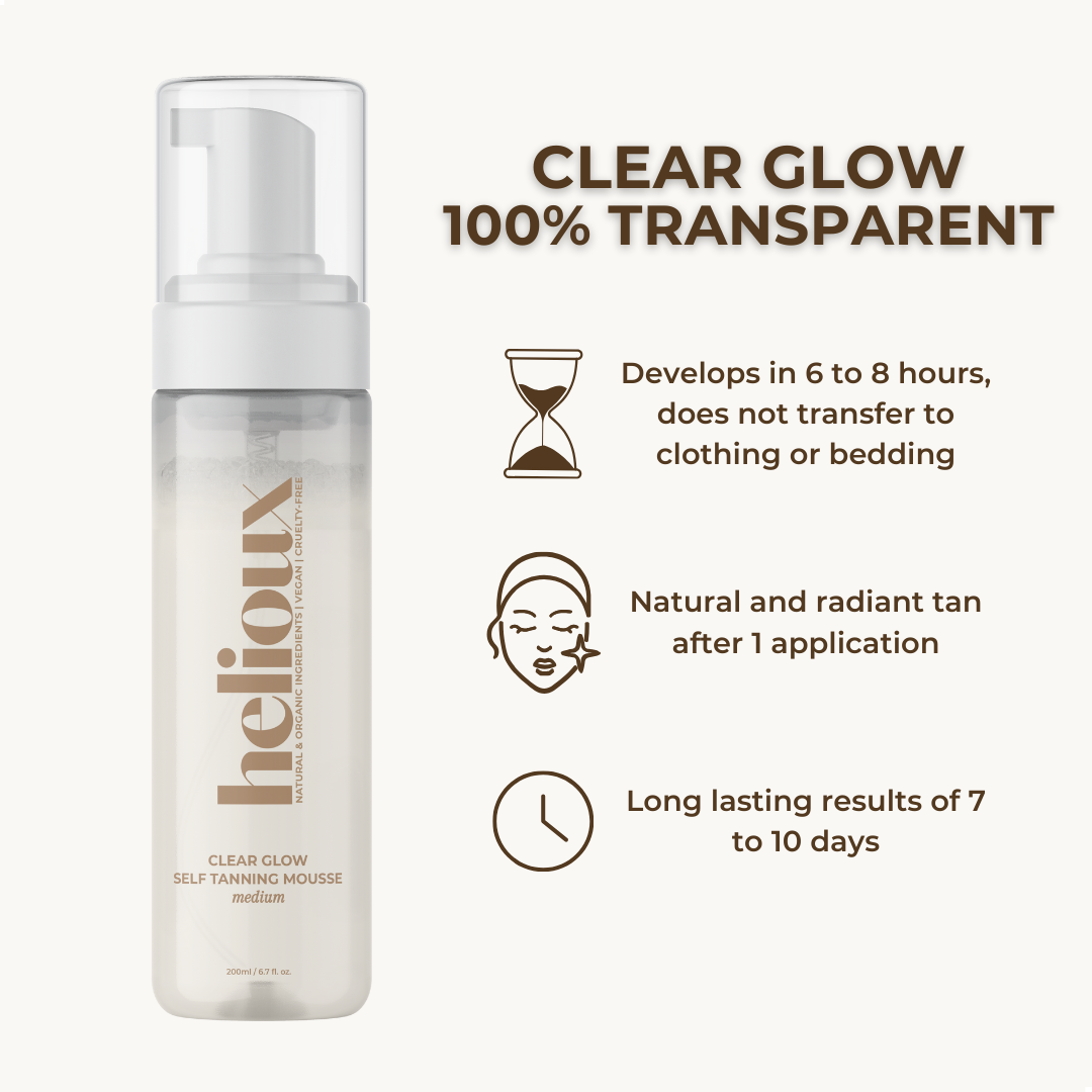 HELIOUX® CLEAR GLOW SELF TANNING MOUSSE MEDIUM