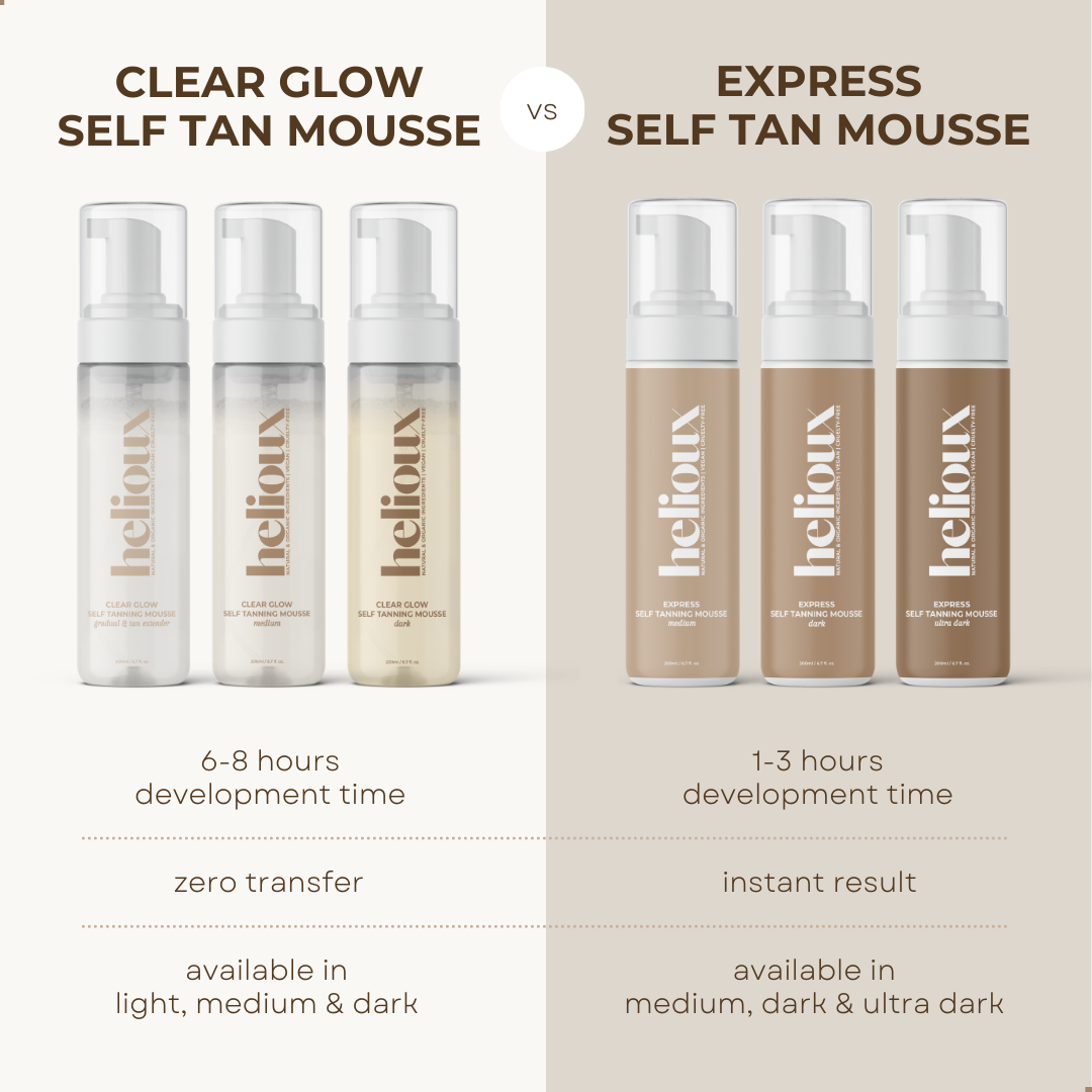 HELIOUX® CLEAR GLOW SELF TANNING MOUSSE MEDIUM