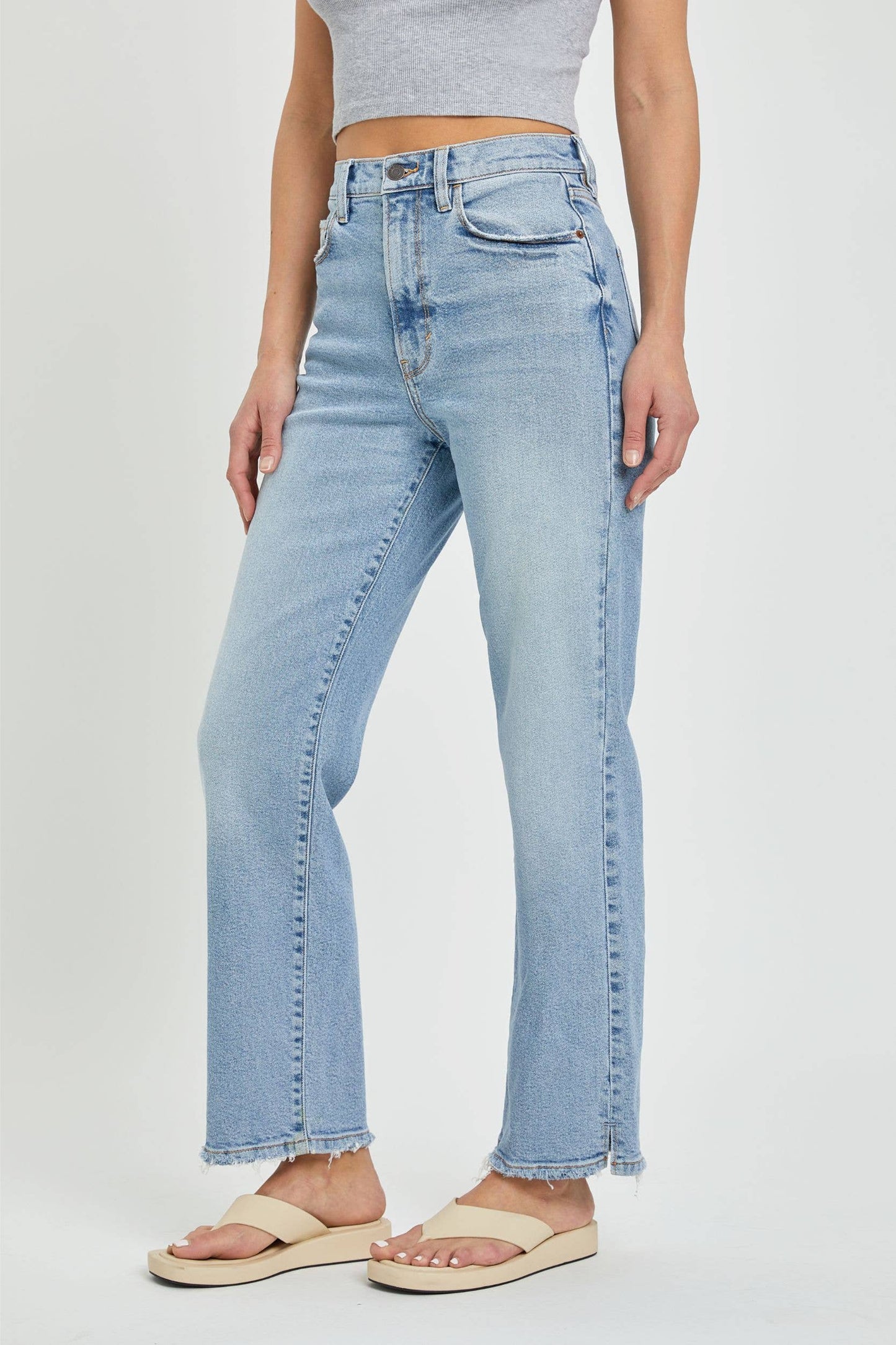 WV18789RS-LT Super High Rise Dad Jean with Mini Slit