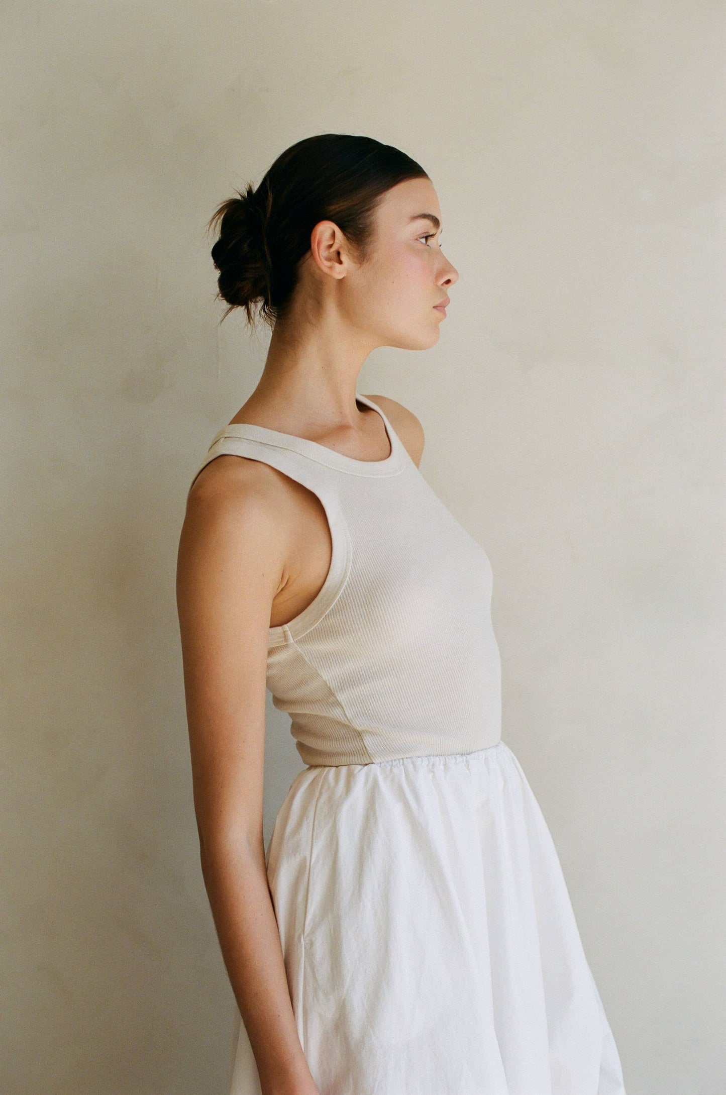 PK1011 | Knit 100% Organic Cotton Ribbed Round Neck Tank Top