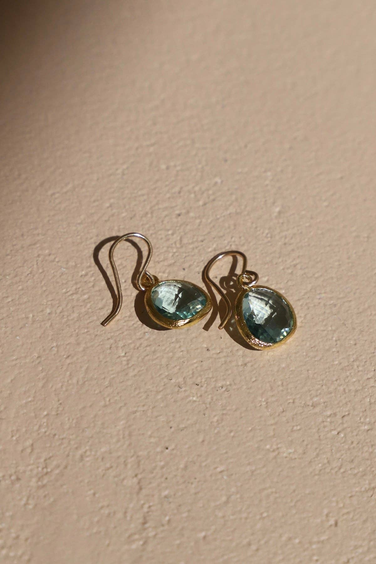 Aquamarine bezel earrings