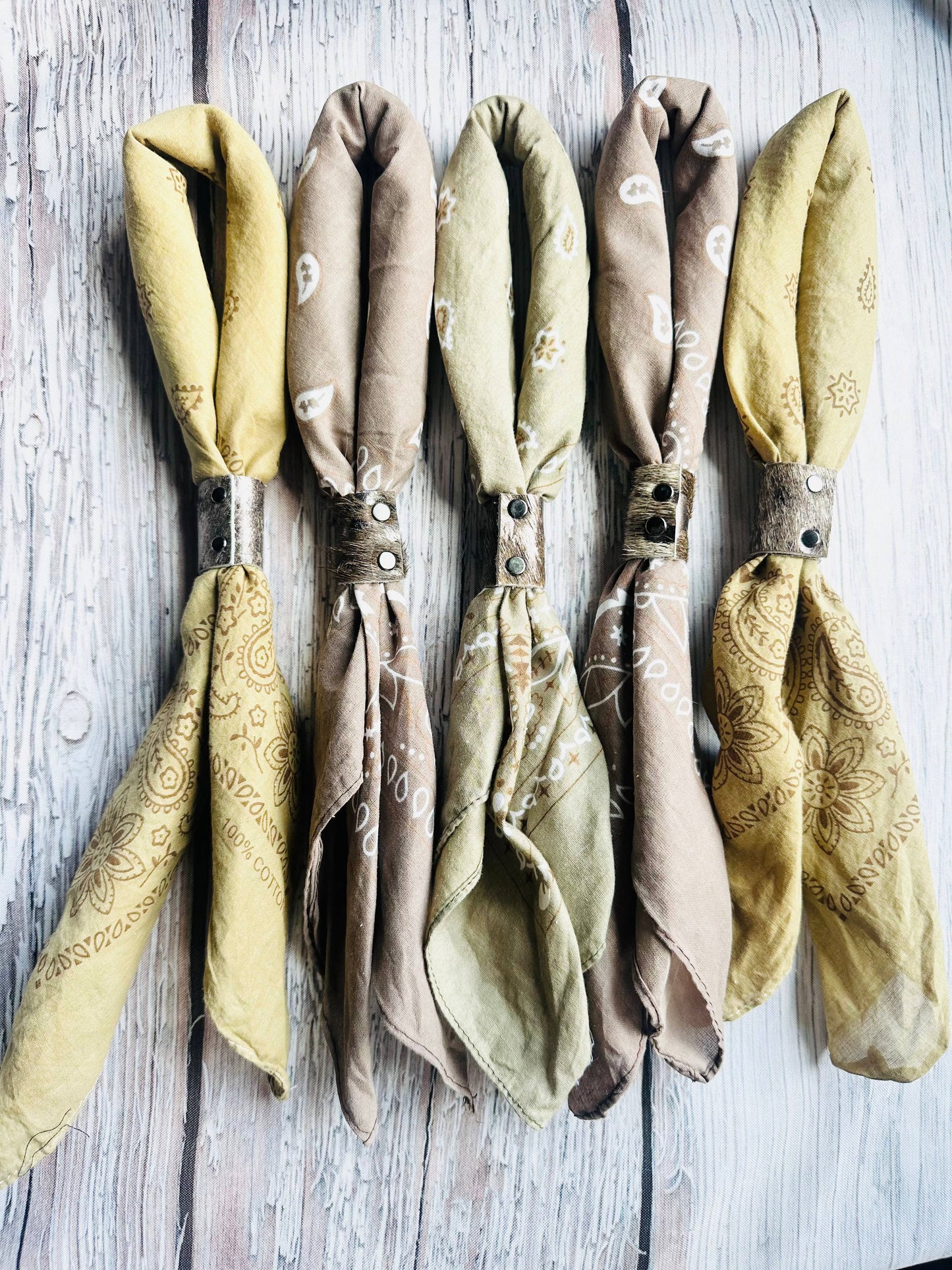 Earth Tones Hand Dyed Bandanas