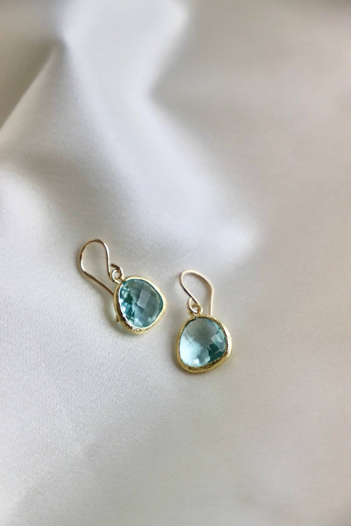 Aquamarine bezel earrings