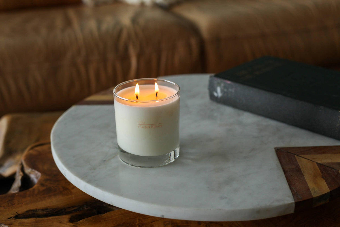 Cactus flower candle