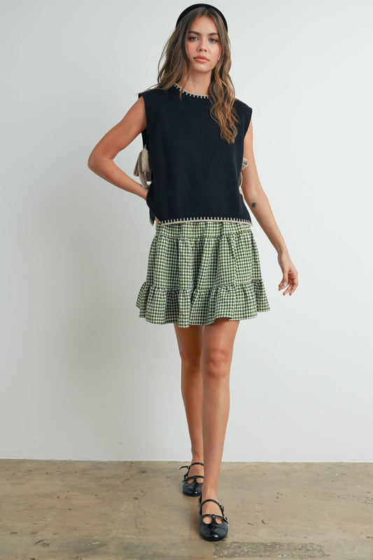 Mock Neck Sleeveless Sweater