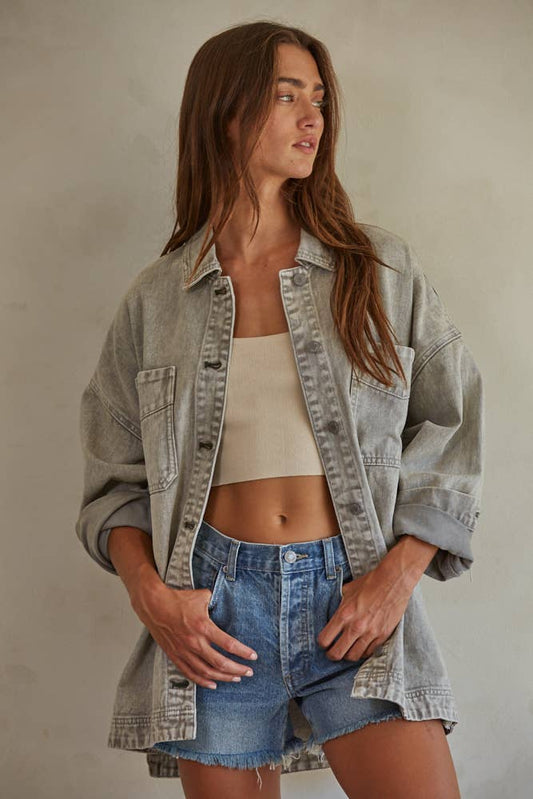 Woven 100% Cotton Washed Denim Jacket