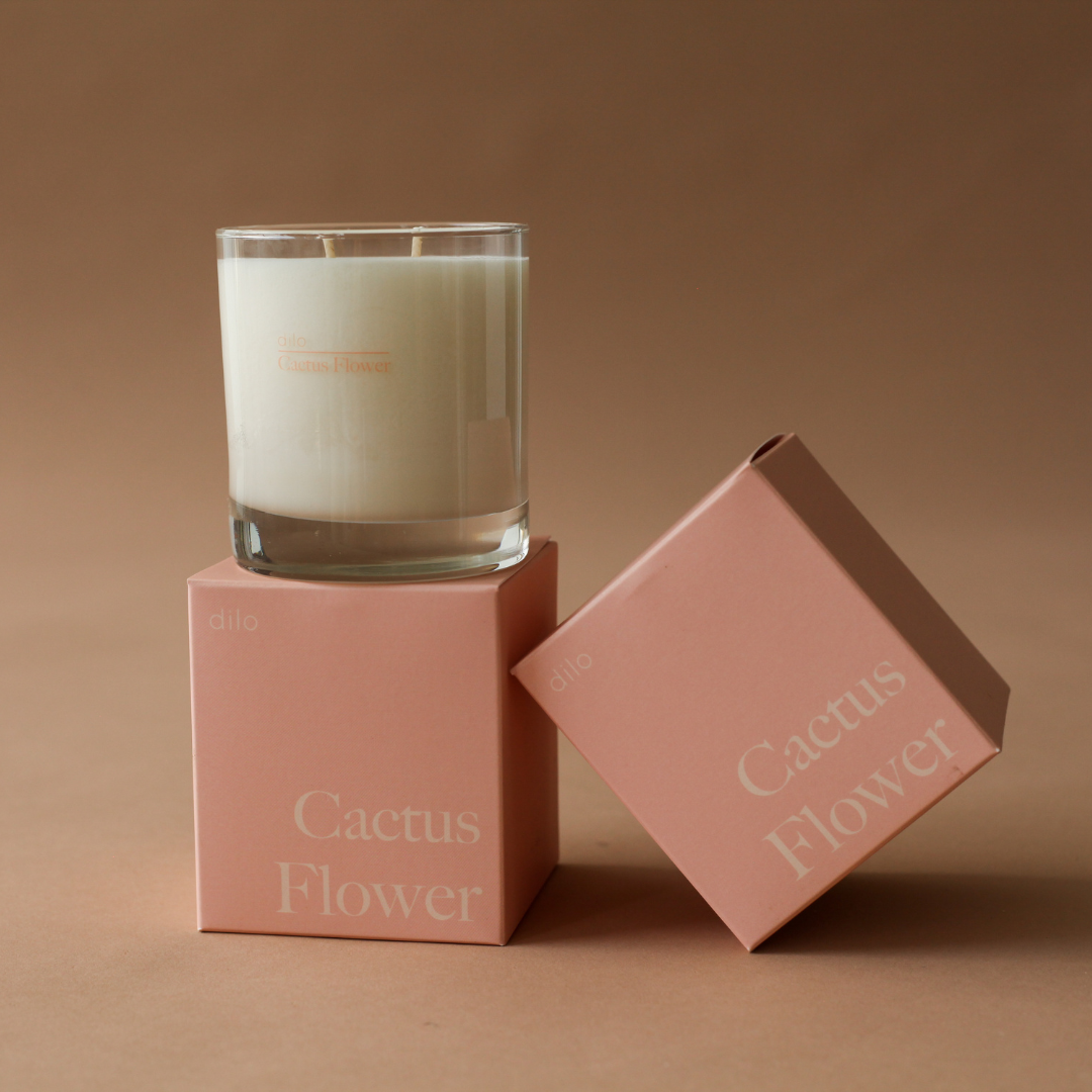 Cactus flower candle