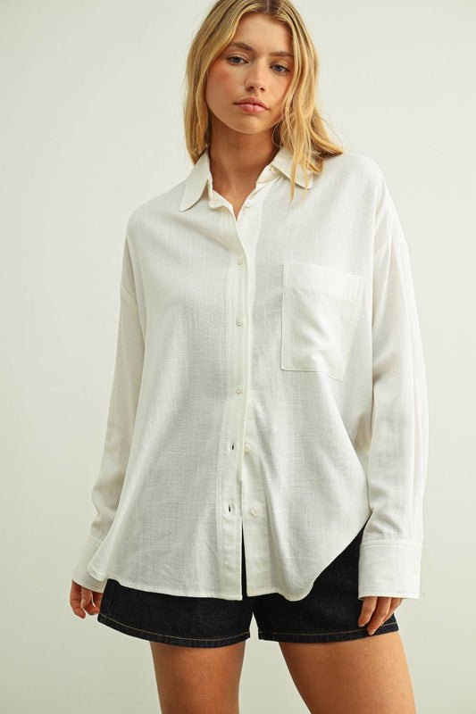 White button up long sleeve