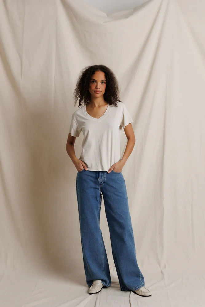 Hendrix | Boxy V Neck Tee | Perfect White Tee