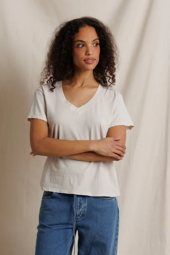 Hendrix | Boxy V Neck Tee | Perfect White Tee