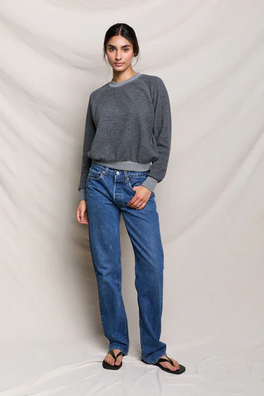 Ziggy Reverse Fleece Shrunken Crew