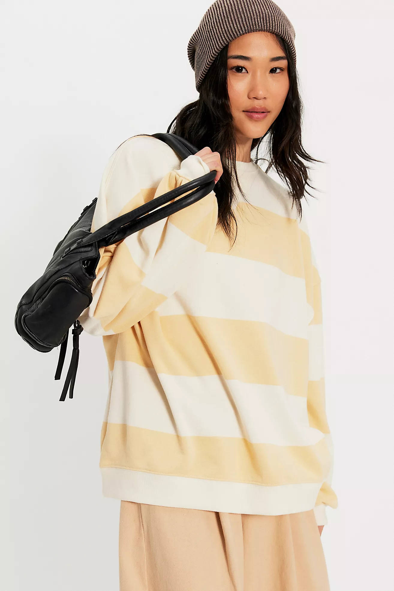 We The Free Classic Striped Oversized Crewneck - Free People