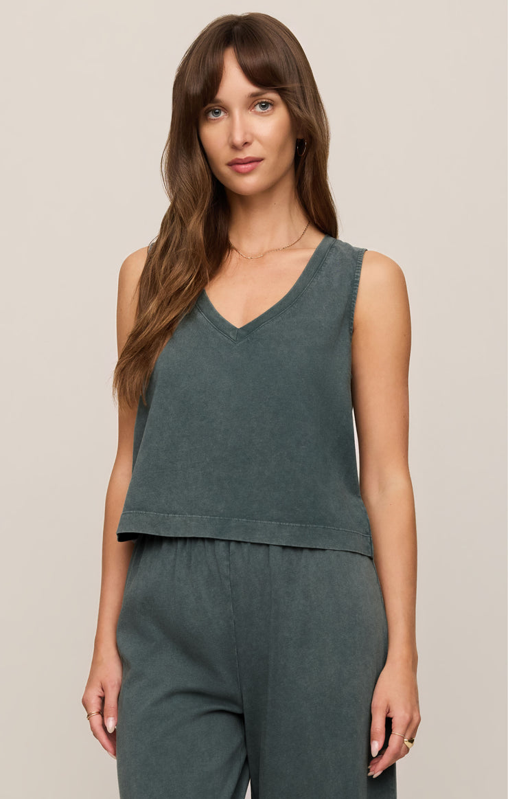 Sloane v-neck cotton jersey tank - Z supply