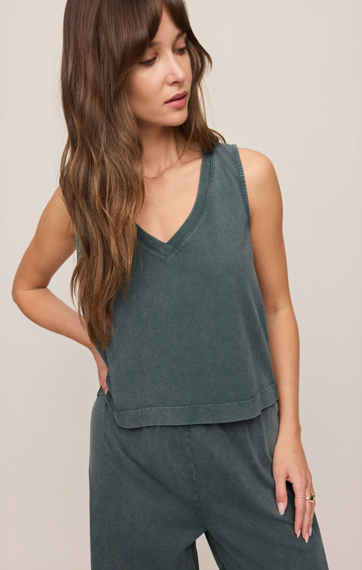 Sloane v-neck cotton jersey tank - Z supply