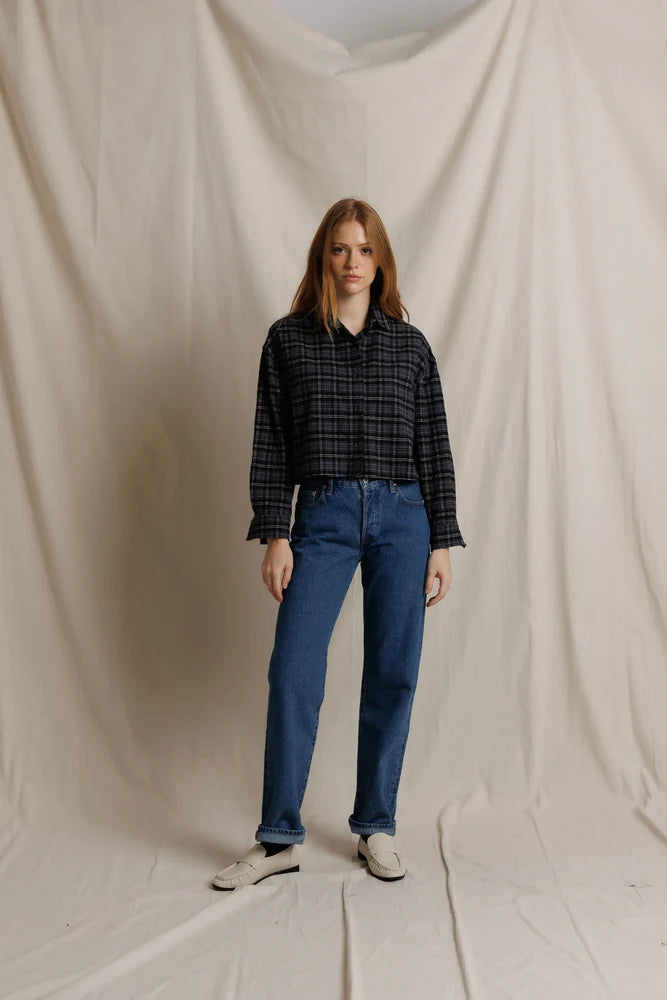 Perfect White Tee- Tate Flannel